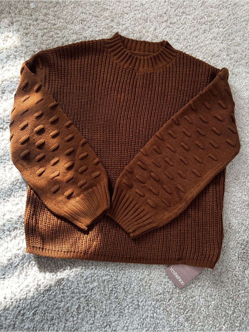 Classic Girl Chunky Knit Turtleneck Sweater - Camel US size 8-10 years - Picture 2 of 6